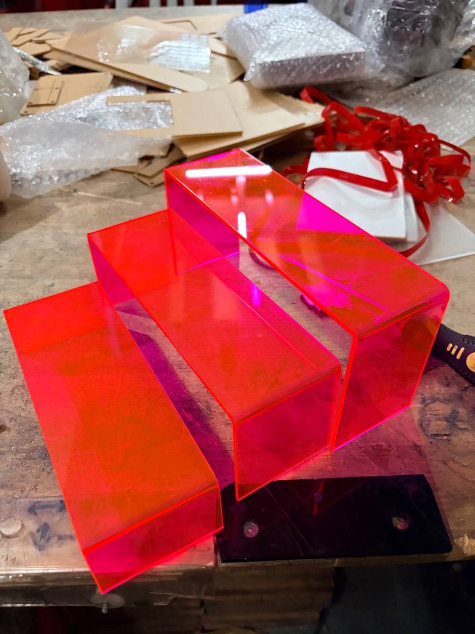 Fluorescent Pink Acrylic Riser for Models & Collections – Malaysia view 2
