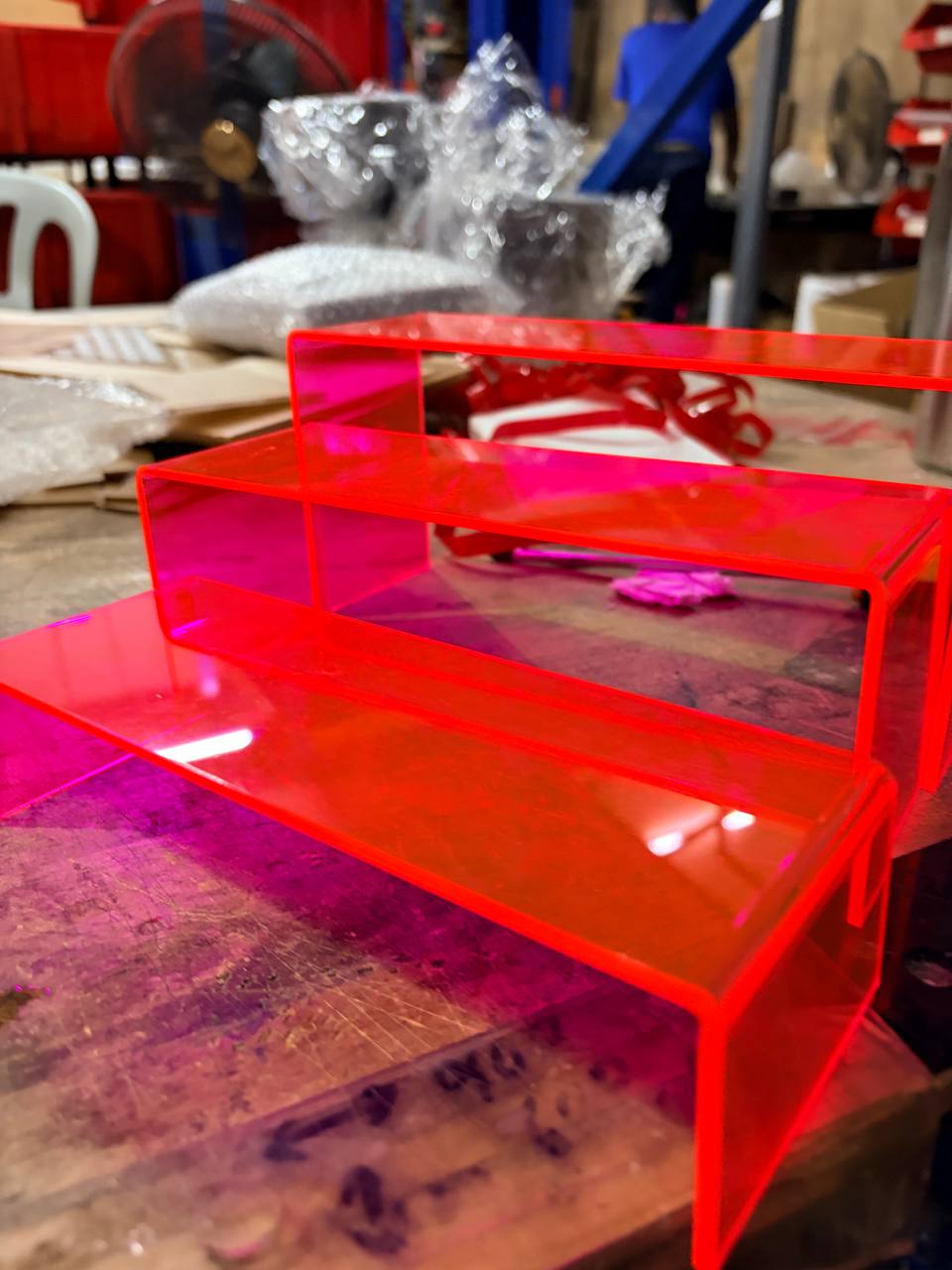 Fluorescent Pink Acrylic Riser for Models & Collections – Malaysia view 3