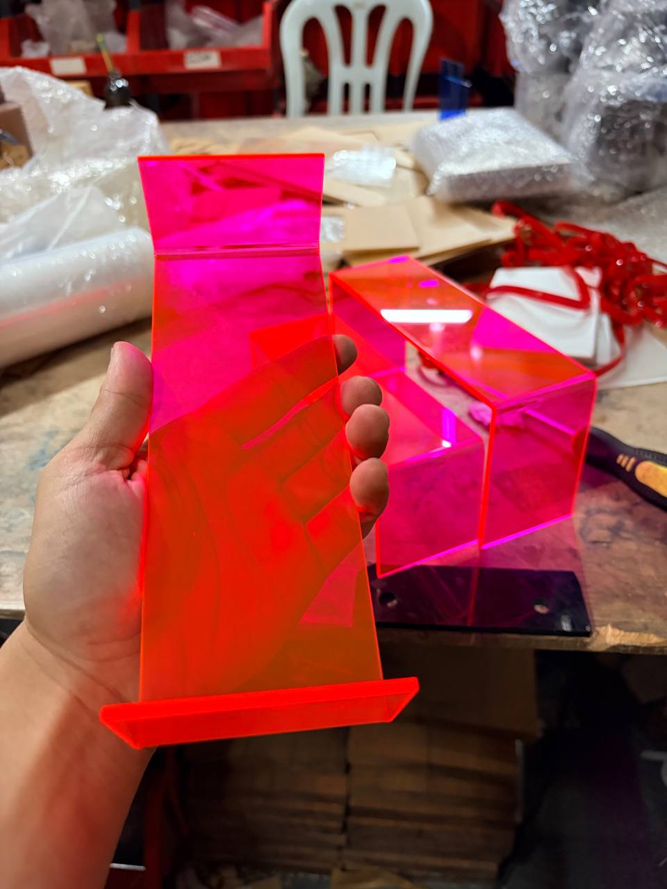 Fluorescent Pink Acrylic Riser for Models & Collections – Malaysia view 5