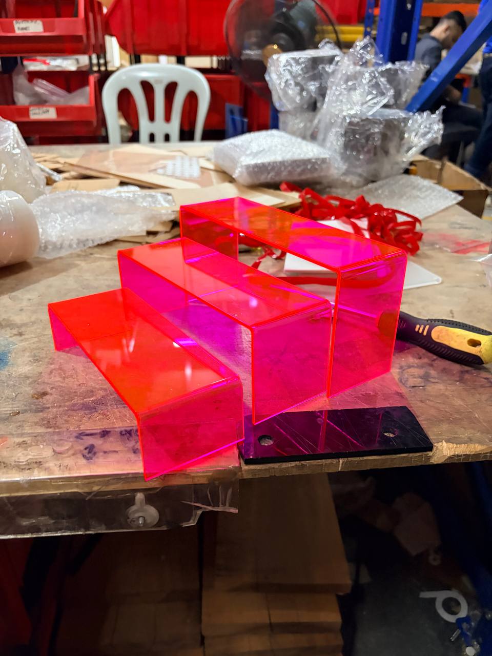 Fluorescent Pink Acrylic Riser for Models & Collections – Malaysia