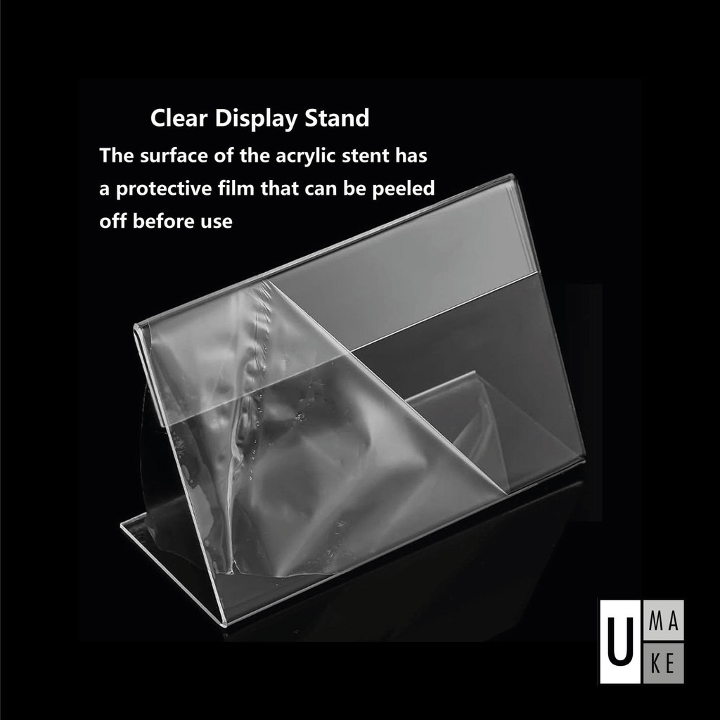 (10 pcs set) Acrylic card stand Description price tag label name card stand product display view 6
