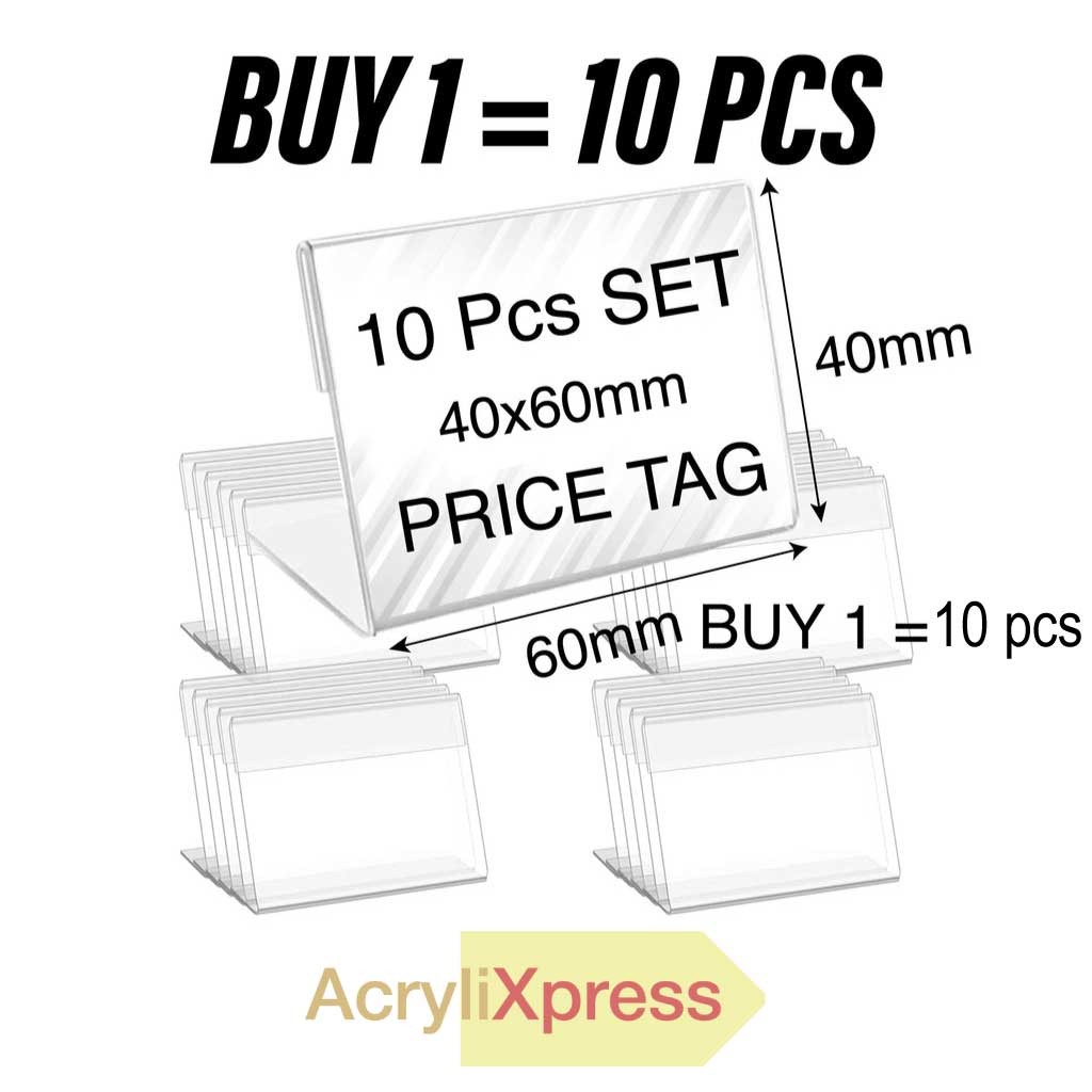 (10 pcs set) Acrylic card stand Description price tag label name card stand product display