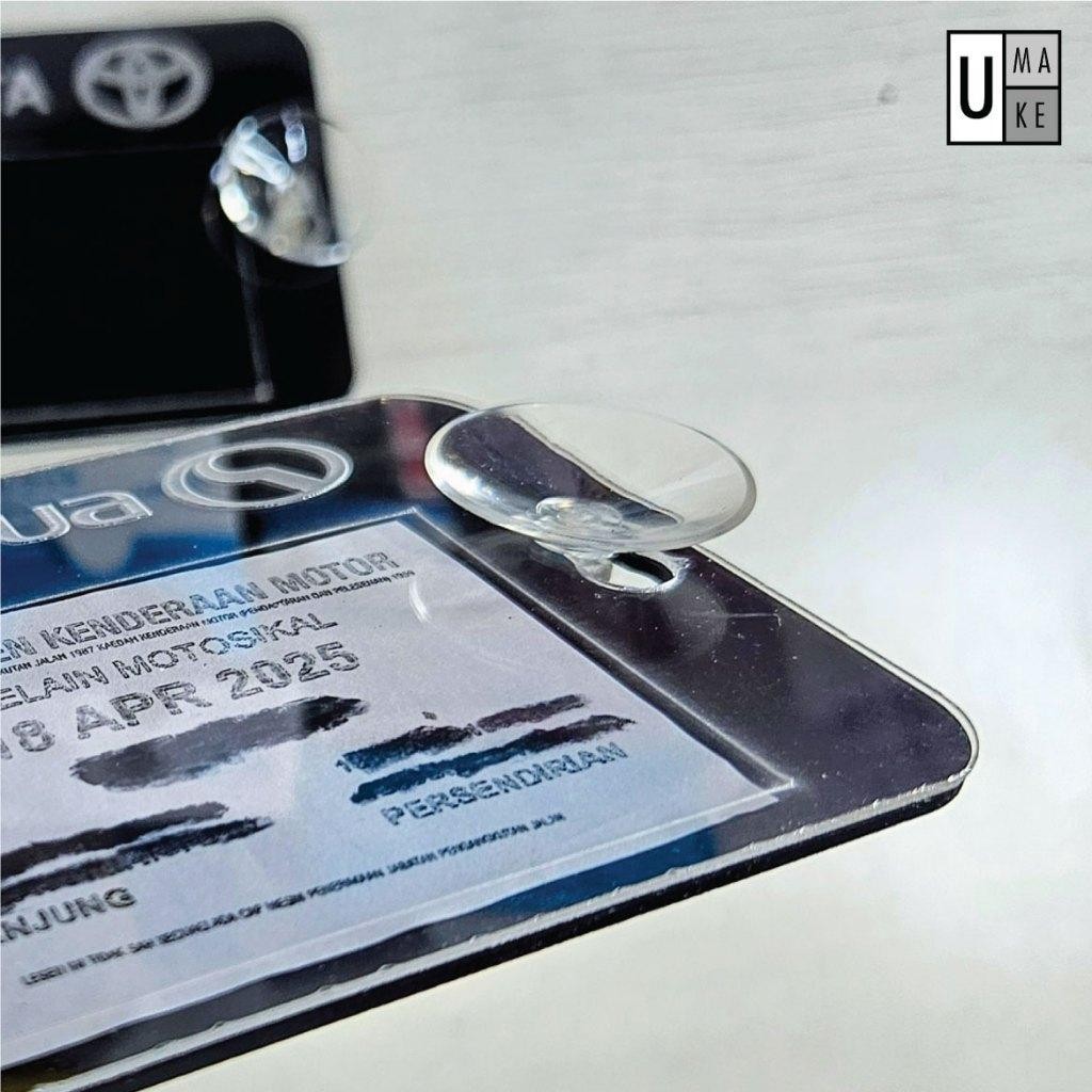 2024 New Roadtax Holder Acrylic Color With Suction Cup 2024 Version New Size Holder Proton Perodua view 3