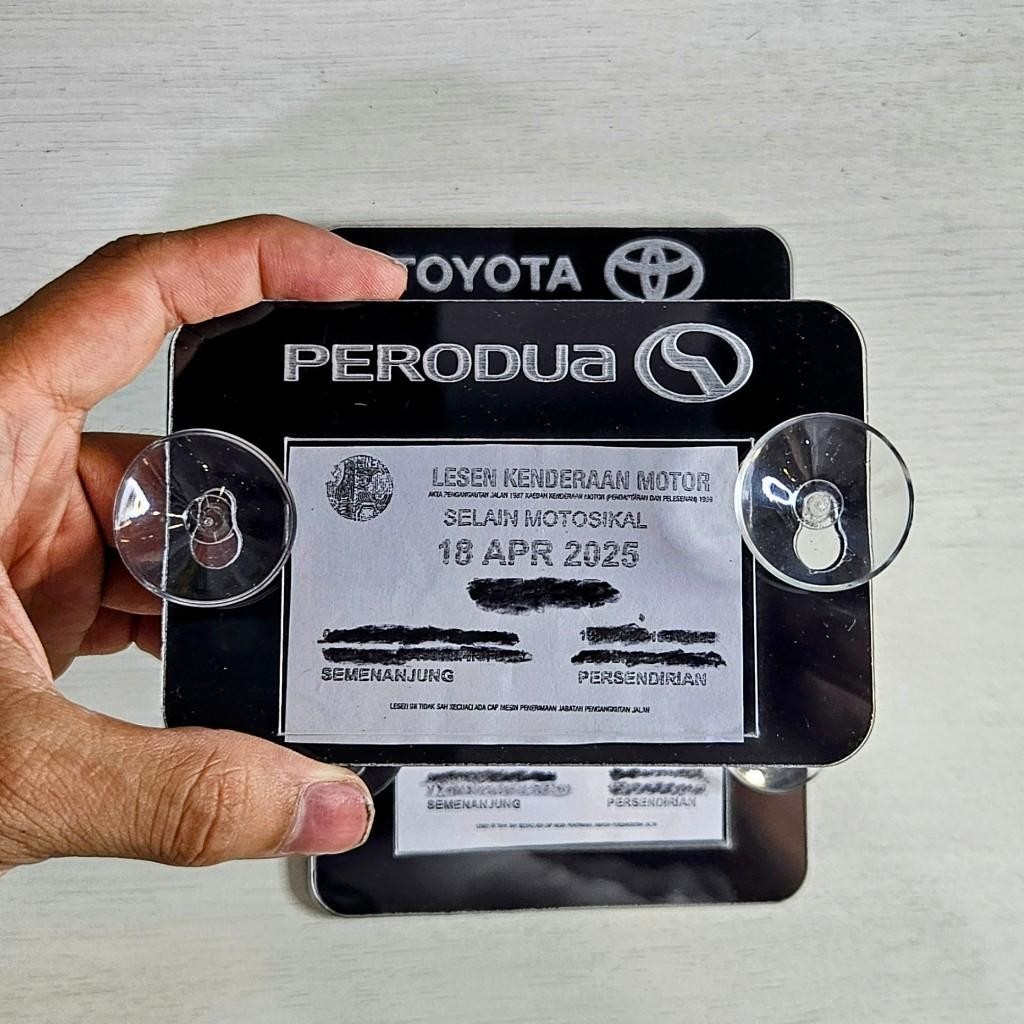 2024 New Roadtax Holder Acrylic Color With Suction Cup 2024 Version New Size Holder Proton Perodua view 4