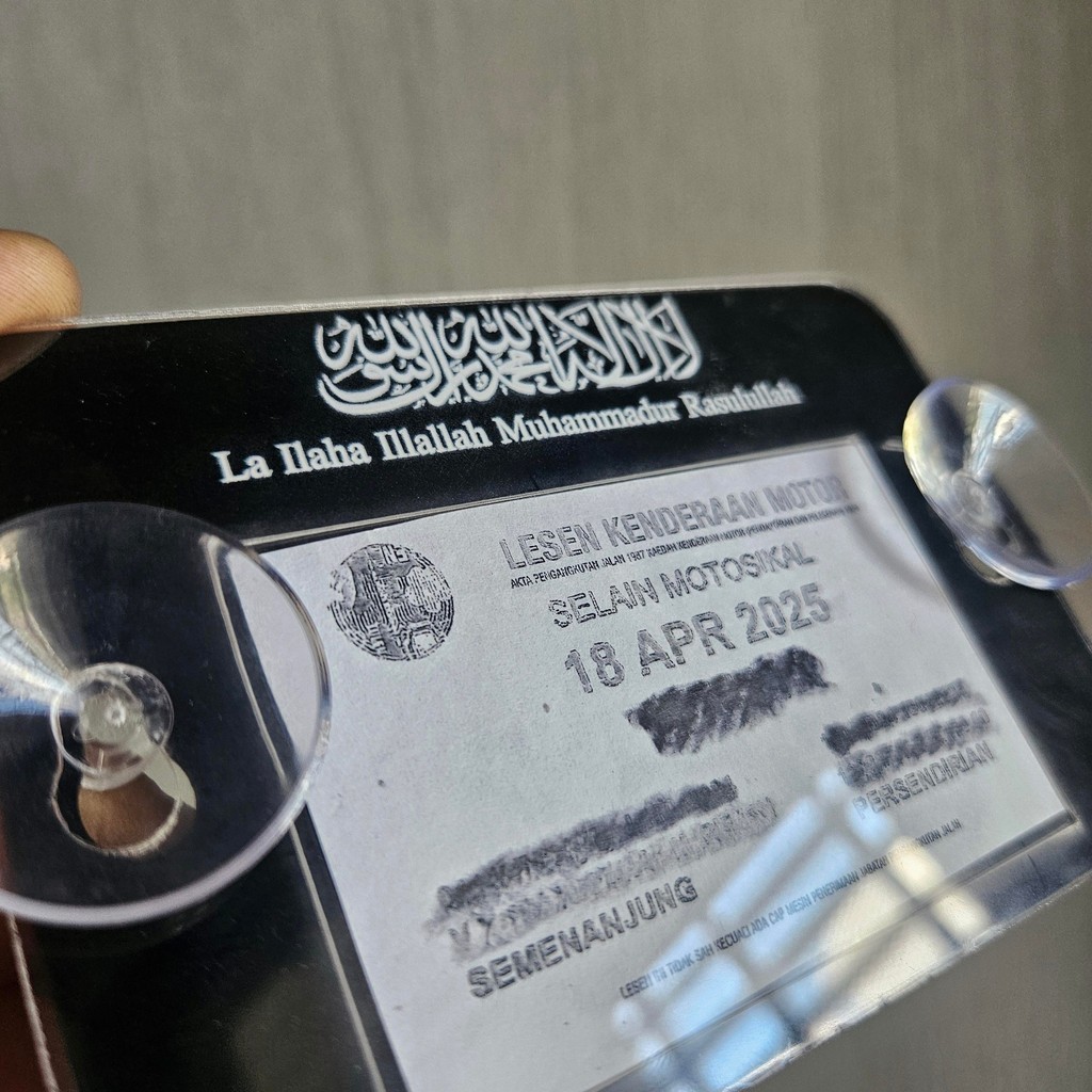 2024 New Roadtax Holder Acrylic Color With Suction Cup 2024 Version New Size Holder Proton Perodua view 6