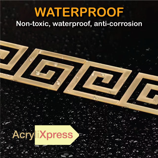 3D Corner Ornamnet Decor , Acrylic Mirror Door, Cabinet, Frame | Hiasan Cermin Pelekat Dinding DIY view 4