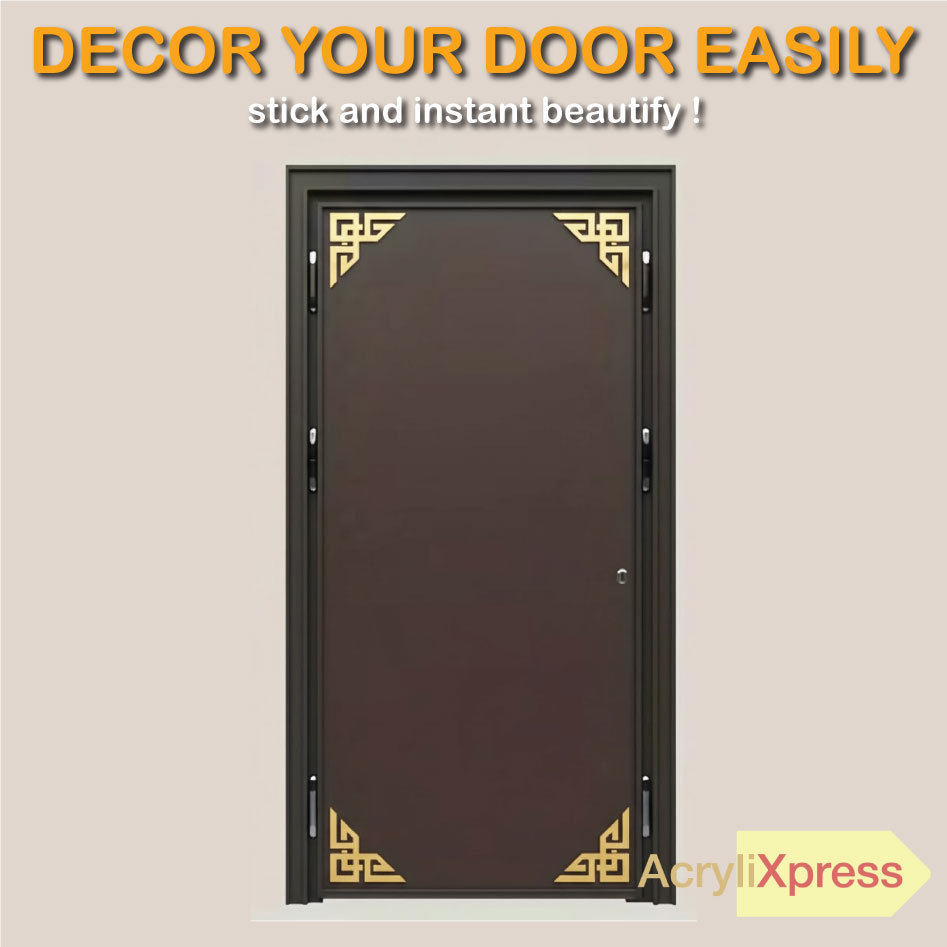 3D Corner Ornamnet Decor , Acrylic Mirror Door, Cabinet, Frame | Hiasan Cermin Pelekat Dinding DIY view 5