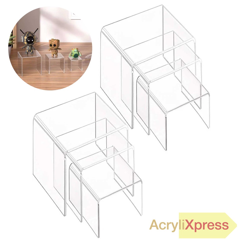 3PCS U-shaped Display Stands Holder Acrylic Storage Rack Shelf Acrylic Grade A