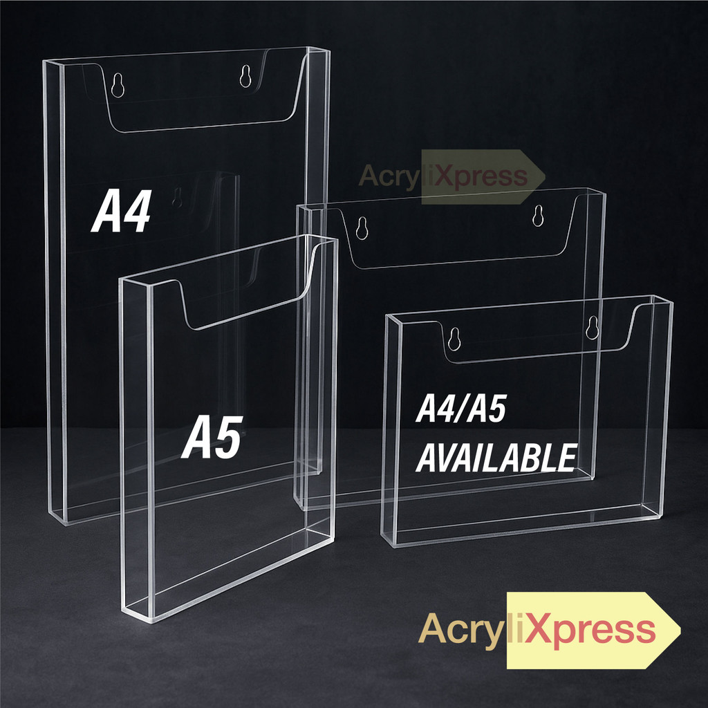 Acrylic A4/A5/A6 Hanging Wall Mounted Document /Clipboard /File / Brochure Holder/Holder