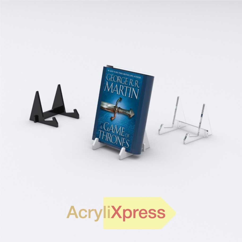 Acrylic Bookshelf Display Stand transparent Black Book Display / Phone DisplayAcryliXpress
