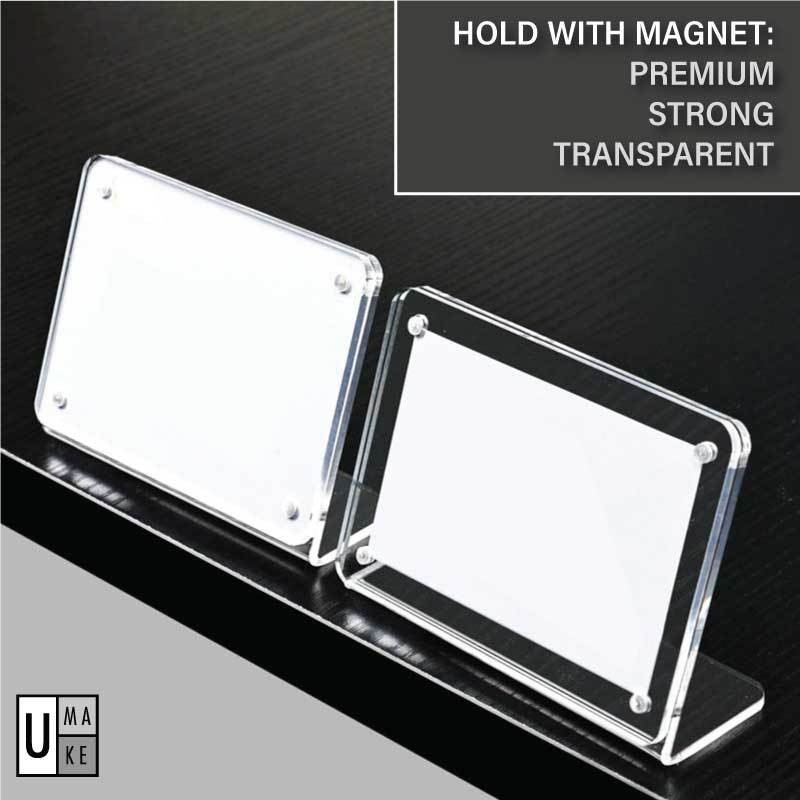 Acrylic Magnetic Price Tag Display Holder THICK Akrilik Display Harga, Acrylic Name Card Stand view 4