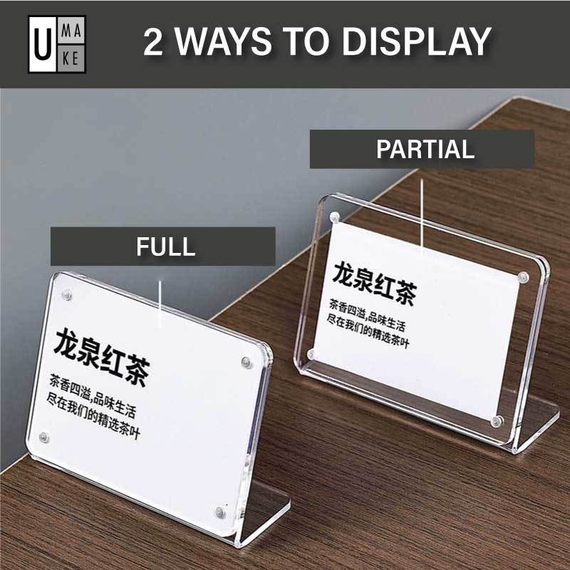 Acrylic Magnetic Price Tag Display Holder THICK Akrilik Display Harga, Acrylic Name Card Stand view 5
