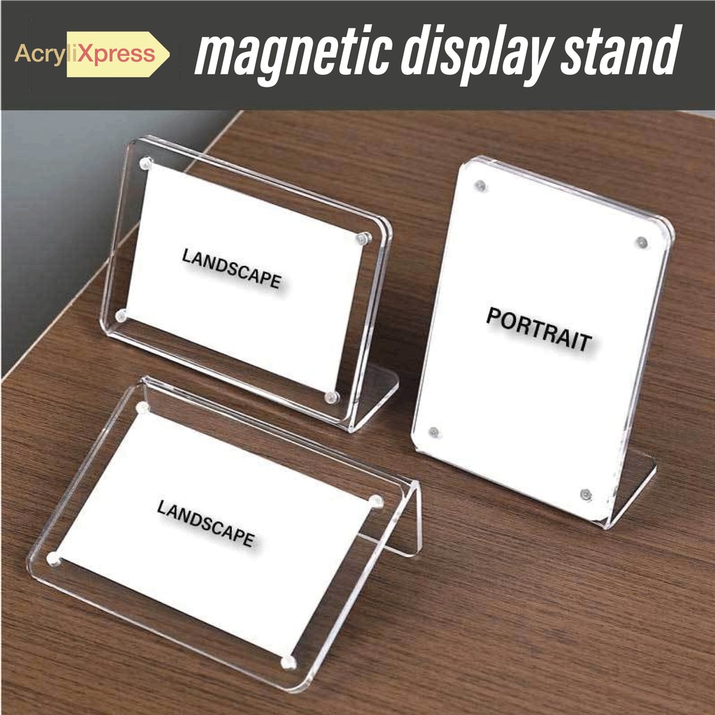 Acrylic Magnetic Price Tag Display Holder THICK Akrilik Display Harga, Acrylic Name Card Stand