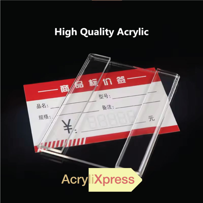 Acrylic Price Tag Holder | Self Adhesive Wall Sign Display view 2