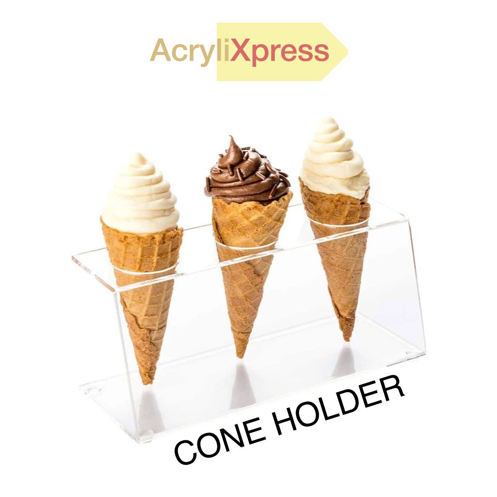 AcryliXpress Acrylic ice cream cone holder 8hole,Clear acrylic cone display stand