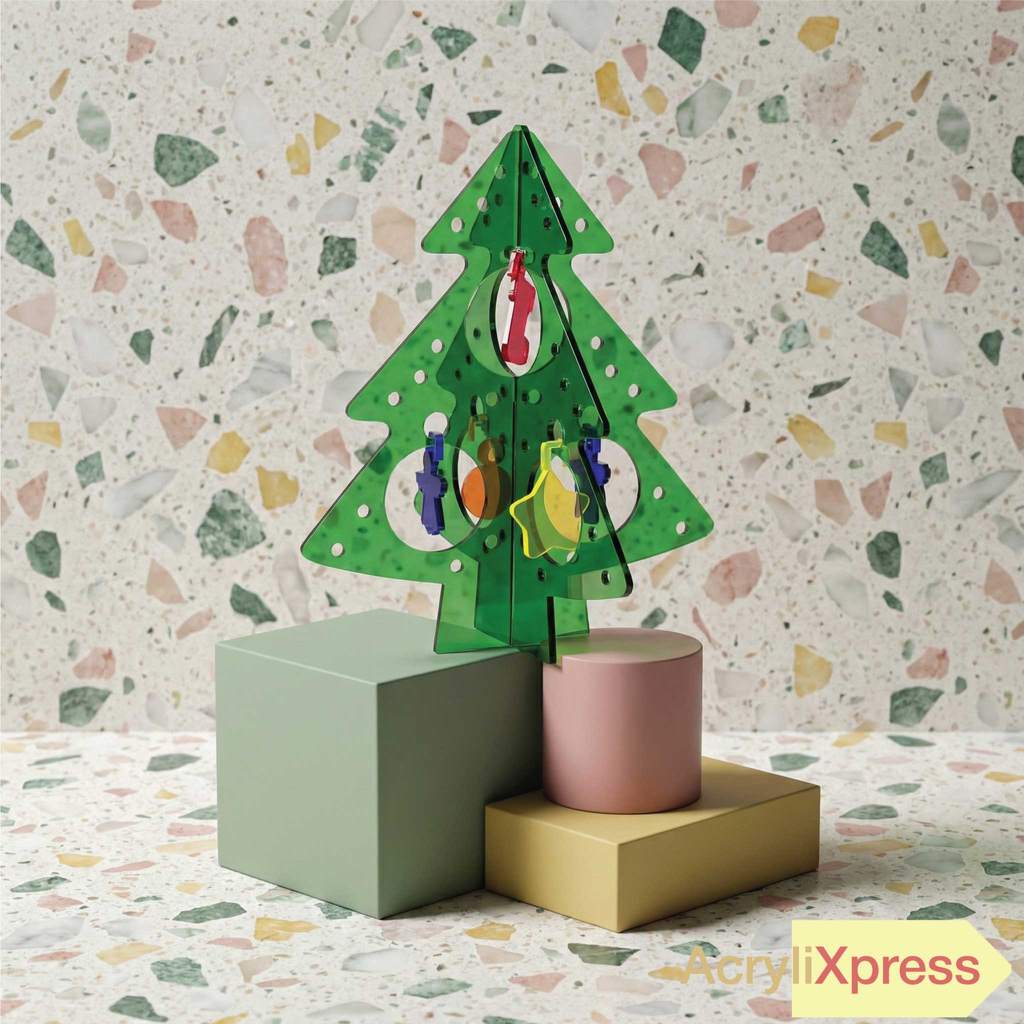 Christmas Decoration Desk Acrylic Christmas Tree Party Supplies Festival Christmas Desk Decor DIY view 2