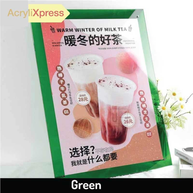 COLOURFUL Acrylic Stand A4 / A5 / A6 Certificate holder Size Menu Paper Poster QR Code Frame Holder Display view 5