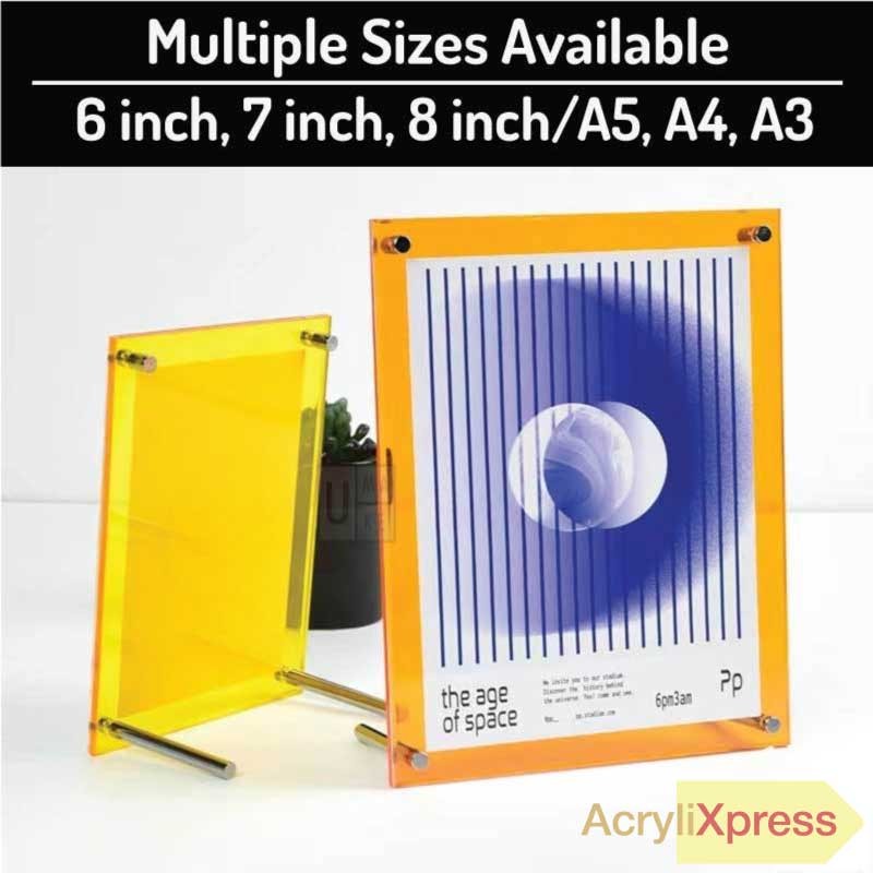 COLOURFUL Acrylic Stand A4 / A5 / A6 Certificate holder Size Menu Paper Poster QR Code Frame Holder Display