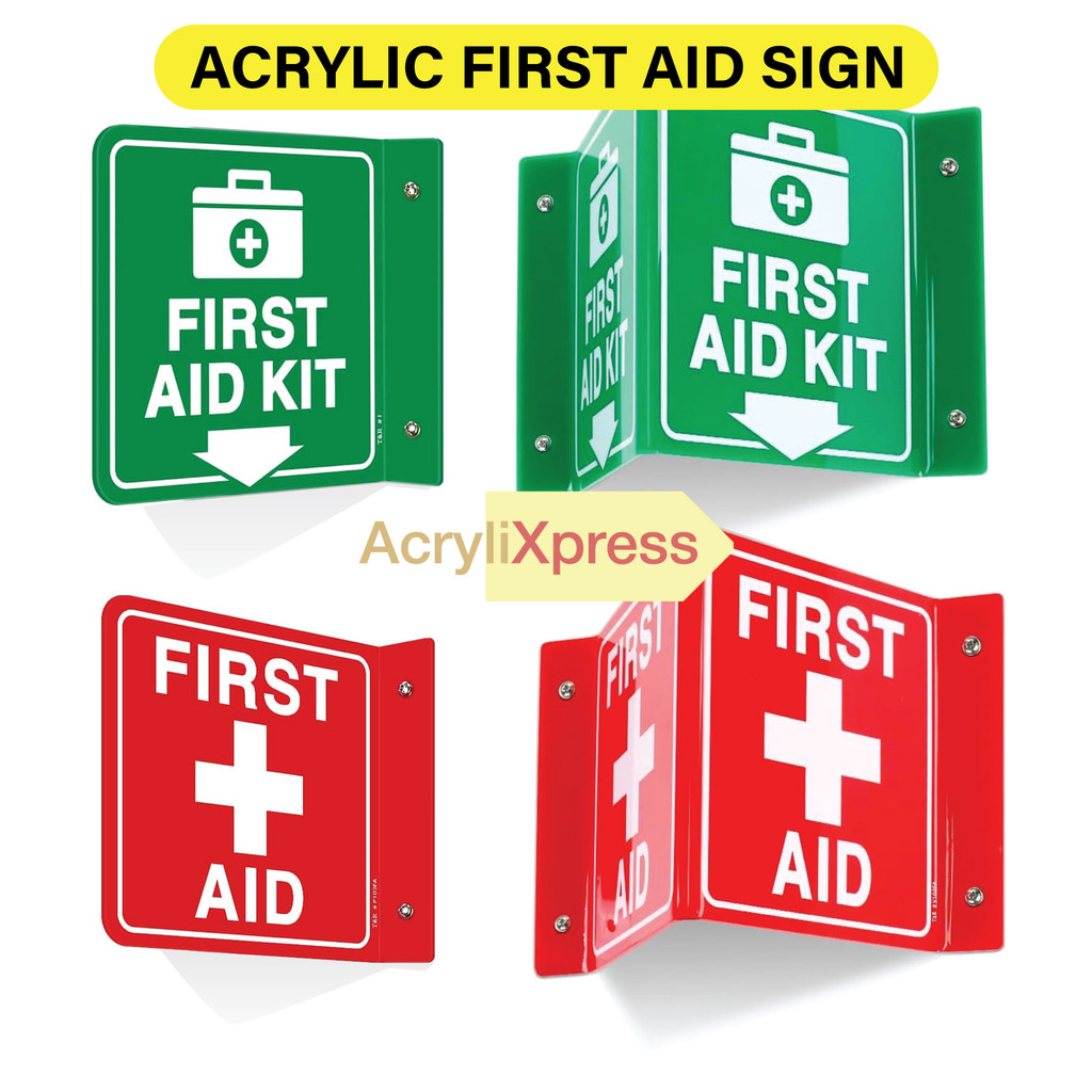 First Aid Box Sign 3D Signage V & L shape First AidBox Set Peti Kecemasan Peti Pertolongan Cemas