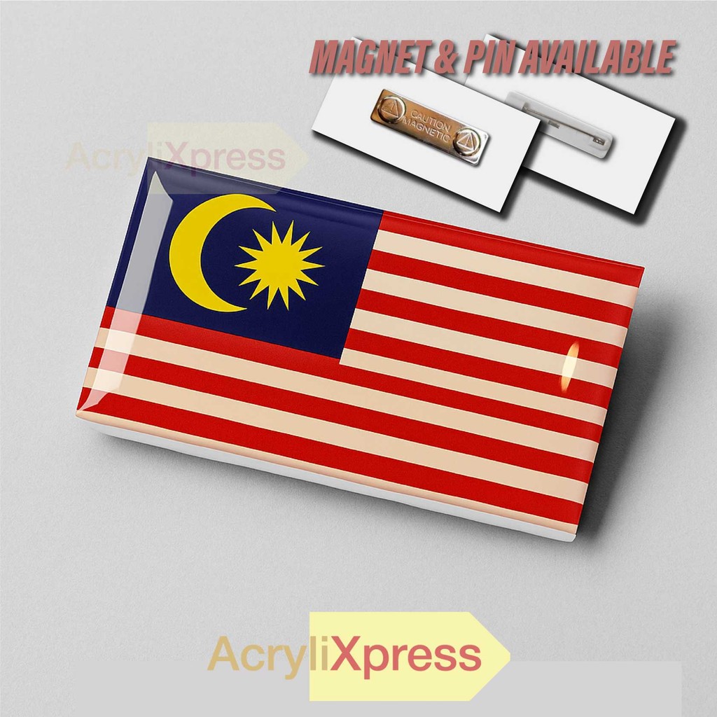 () Lencana Pin Magnet Jalur Gemilang Baju Sekolah Malaysia 5cm x 2.5cm Lencana Malaysia