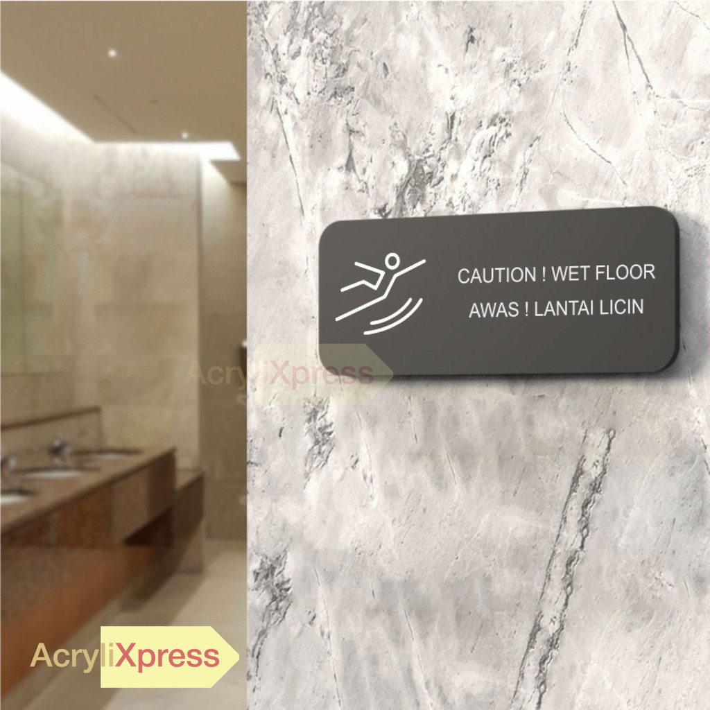 Minimalist Acrylic Signage Office Cafe Business Tanda No Smoking No Entry No Outside Food view 5