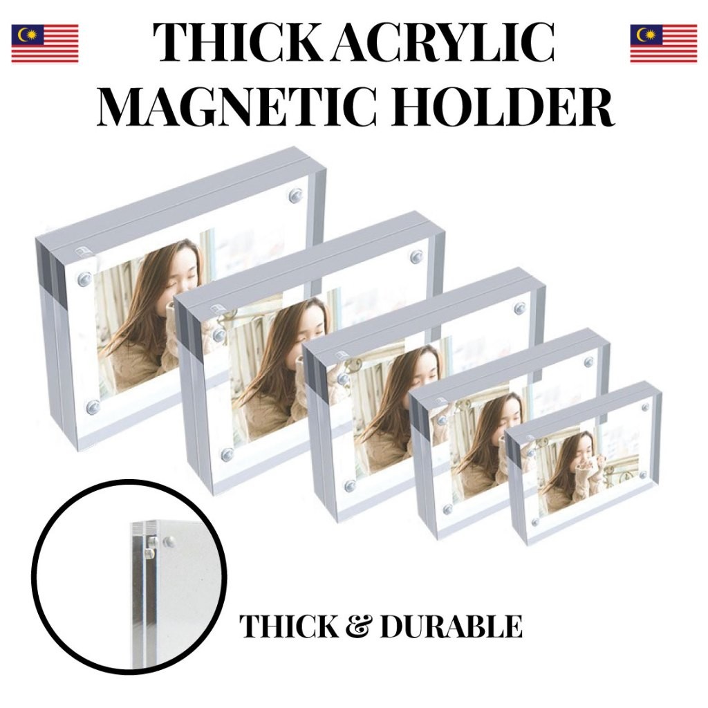 Multi-size Clear Acrylic Photo Frame Magnetic Picture Picture Holder Display Frame Table Sign Price Tag Label Paper view 3