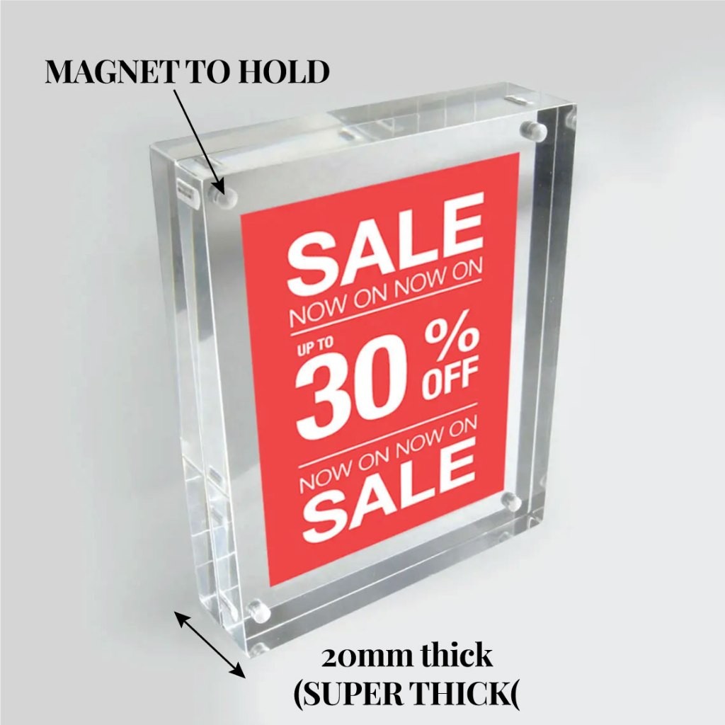 Multi-size Clear Acrylic Photo Frame Magnetic Picture Picture Holder Display Frame Table Sign Price Tag Label Paper view 4