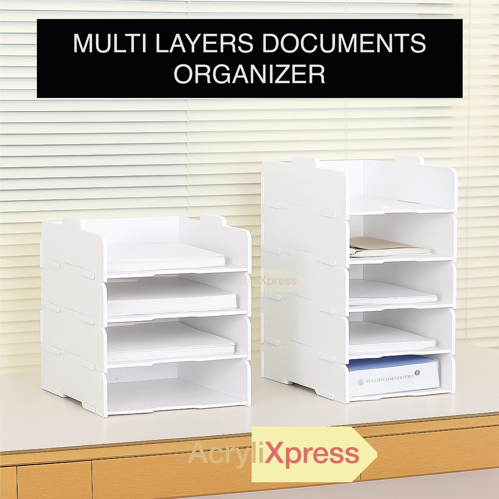 Multiple layers paper tray A4 paper tray organizer office paper rack A4 size tray RAK KERTAS view 2