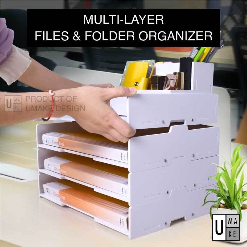 Multiple layers paper tray A4 paper tray organizer office paper rack A4 size tray RAK KERTAS view 3
