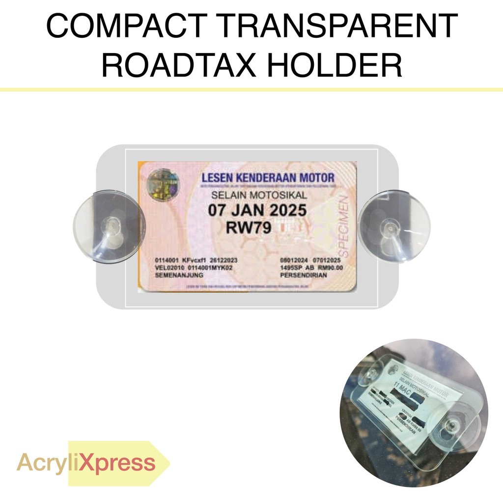 Roadtax Holder Small New 2024 JPJ Double Layer Laser Engraving Pemegang Rotek Rotex Kereta Cover Casing Road Tax for Car