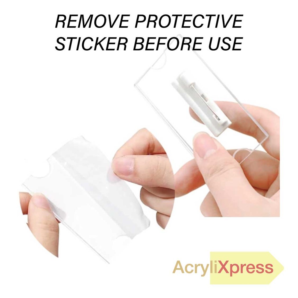 Tag Nama DIY Boleh Guna Semula | Acrylic Name Badge Magnet & Pin view 3