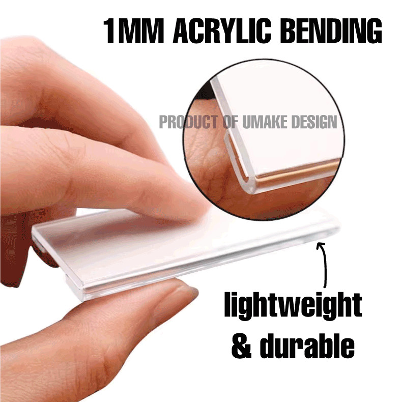 Tag Nama DIY Boleh Guna Semula | Acrylic Name Badge Magnet & Pin view 6