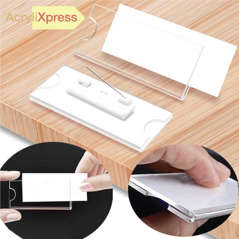 Tag Nama DIY Boleh Guna Semula | Acrylic Name Badge Magnet & Pin