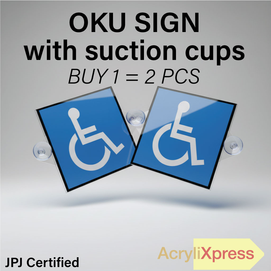 Tanda OKU Cermin Kenderaan | Sticker OKU Kereta JPJ