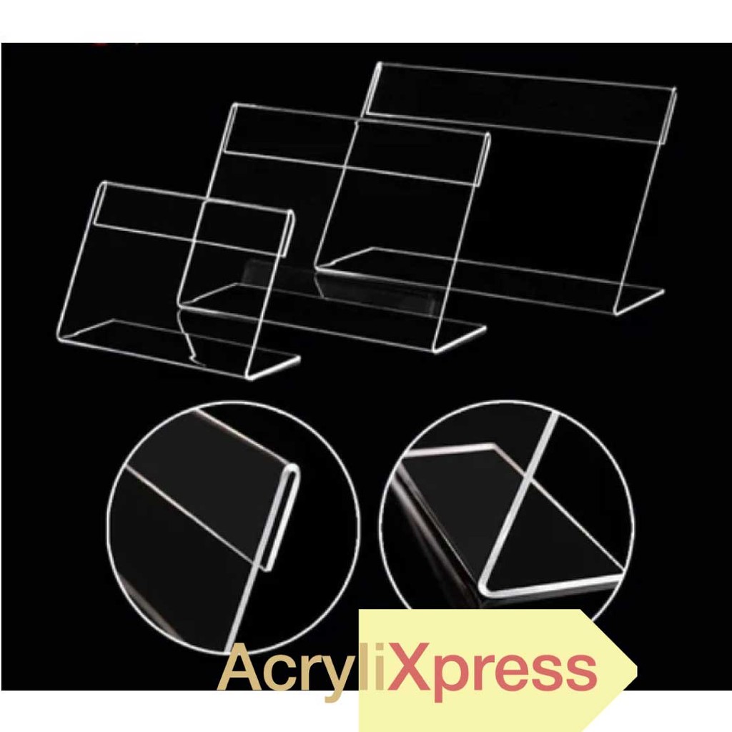 UMAKE Acrylic card stand, Description stand, price tag, price label, name card stand for product display original view 3