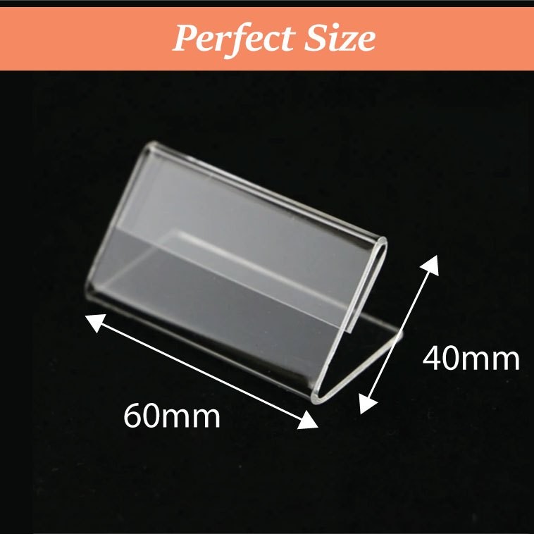 UMAKE Acrylic card stand, Description stand, price tag, price label, name card stand for product display original view 4