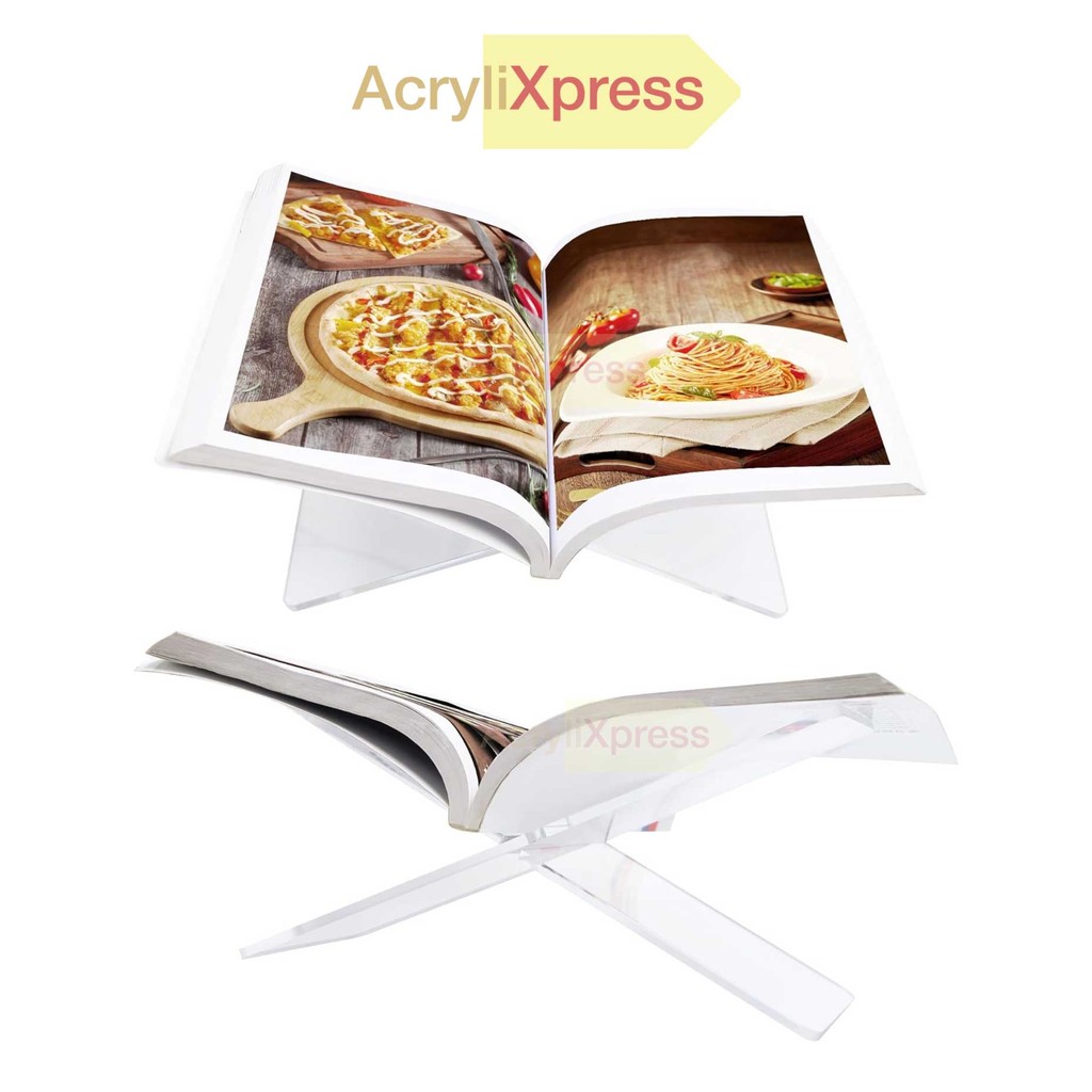 UMAKE Acrylic Reading Book Stand Clear Book Display Stand Home Menu Holder for Displaying Recipe
